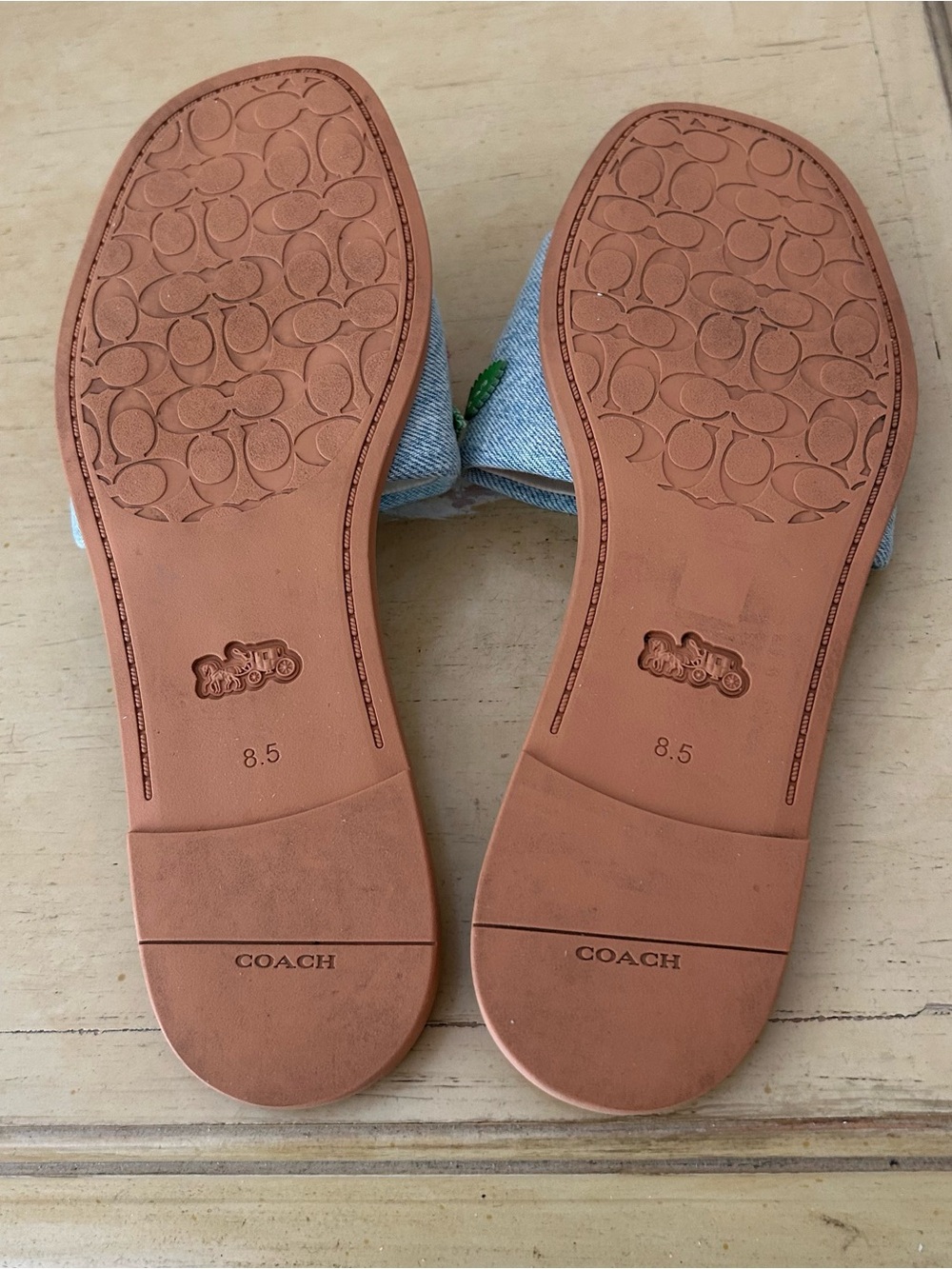 Coach womens holly denim cherries slide sandal in size 8.5 - Picture 11 of 12